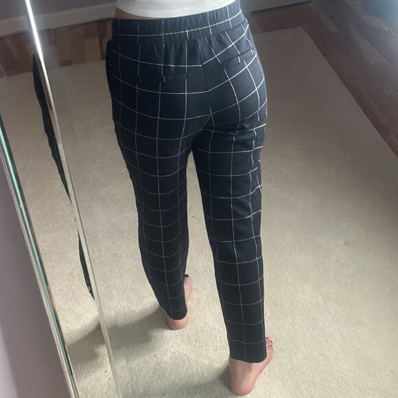 a new day: Navy Window Plaid Jogger Trousers - Picture 2 of 3